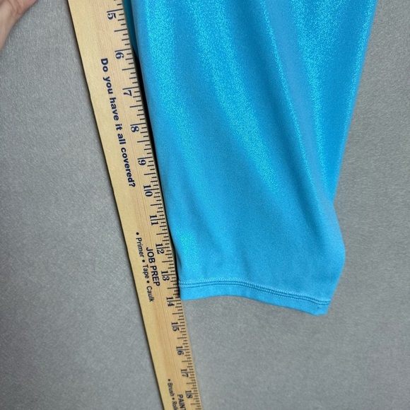 Offline By Aerie Real Me Crop High Rise Yoga Pants Blue Shine size L - Picture 8 of 11